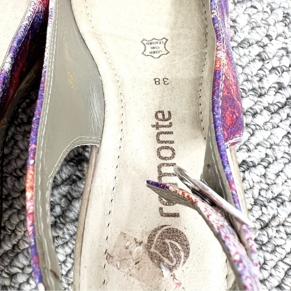 Rieker Remonte pink purple red silver wedge heel leather sandals 38 - Picture 12 of 13